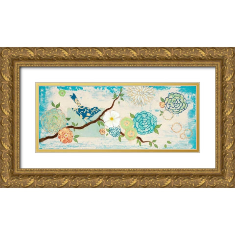 Heavenly Birds  Gold Ornate Wood Framed Art Print with Double Matting by Studio M