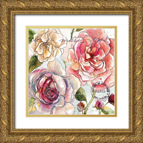 Flora Bella 2 Gold Ornate Wood Framed Art Print with Double Matting by Studio Rofino