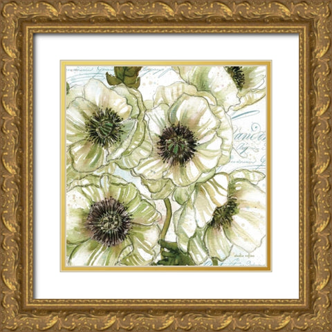 Bliss Bouquet 2 Gold Ornate Wood Framed Art Print with Double Matting by Studio Rofino
