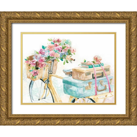 My Pretty Bicycle Gold Ornate Wood Framed Art Print with Double Matting by Studio Rofino