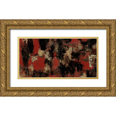 Abstract Defined Gold Ornate Wood Framed Art Print with Double Matting by Green, Elise
