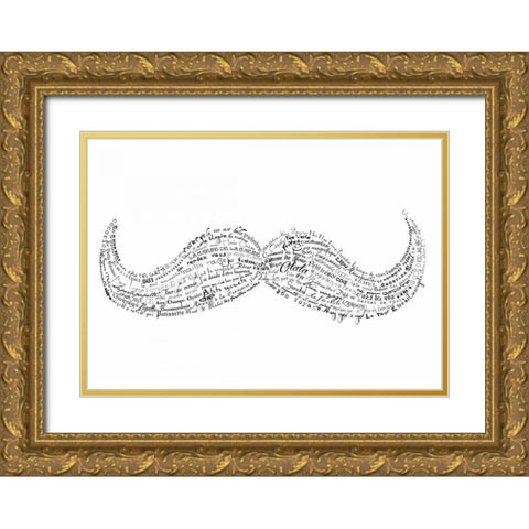 As The French Say-Moustache Gold Ornate Wood Framed Art Print with Double Matting by De Lauzun, Marion