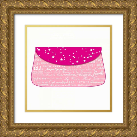 Pink Paris Purse Gold Ornate Wood Framed Art Print with Double Matting by De Lauzun, Marion