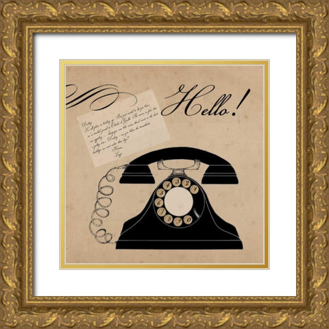 Hello Darling 1 Gold Ornate Wood Framed Art Print with Double Matting by Allen, Elizabeth