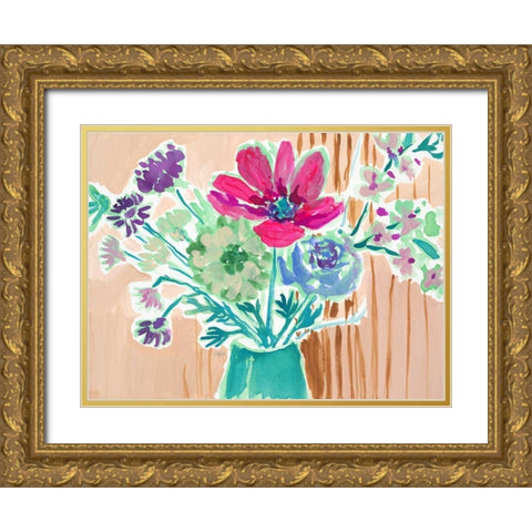Bellas Bouquet Gold Ornate Wood Framed Art Print with Double Matting by Sandland, Colleen