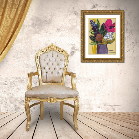 Charlottes Garden, Still Life 3 Gold Ornate Wood Framed Art Print with Double Matting by Sandland, Colleen