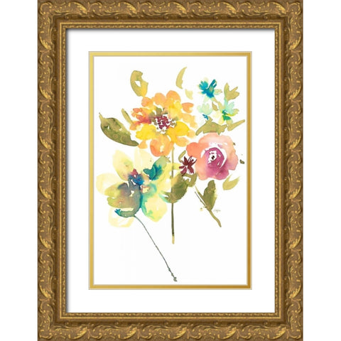 So Cheerful 2 Gold Ornate Wood Framed Art Print with Double Matting by Sandland, Colleen