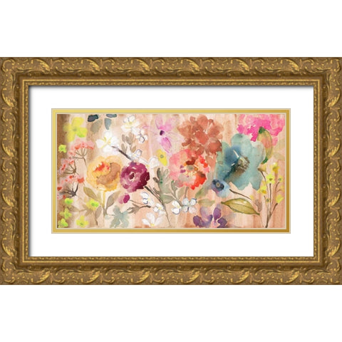Awash in FLowers Gold Ornate Wood Framed Art Print with Double Matting by Sandland, Colleen
