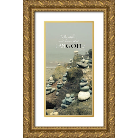 I AM God Gold Ornate Wood Framed Art Print with Double Matting by Dickinson, Robin