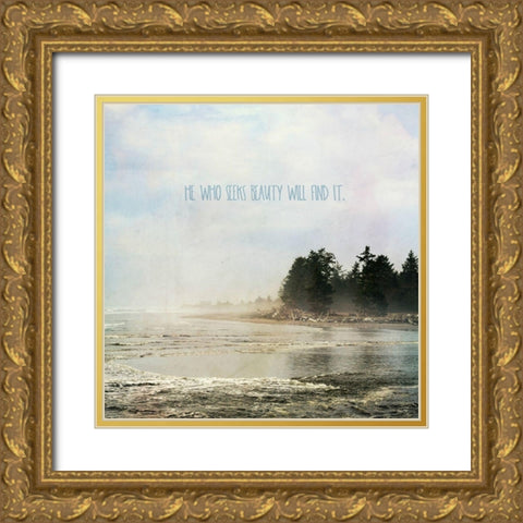 He Who Seeks Beauty Gold Ornate Wood Framed Art Print with Double Matting by Dickinson, Robin