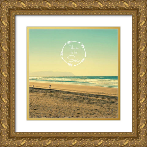 Take Me To The Sea Gold Ornate Wood Framed Art Print with Double Matting by Dickinson, Robin