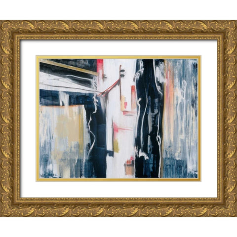 Liniar Revival 1 Gold Ornate Wood Framed Art Print with Double Matting by Aubrey