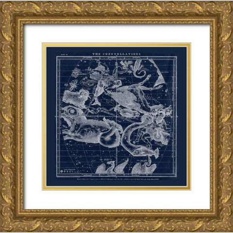 The Constellations Gold Ornate Wood Framed Art Print with Double Matting by Adam Shaw Cartography