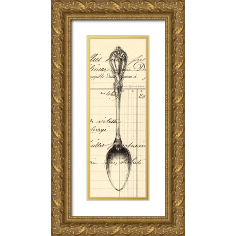 Spoon Document  Gold Ornate Wood Framed Art Print with Double Matting by Z Studio