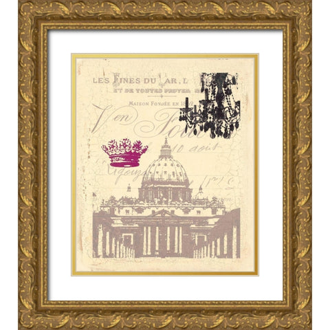 WORLD TOUR MONARCHY Gold Ornate Wood Framed Art Print with Double Matting by Z Studio