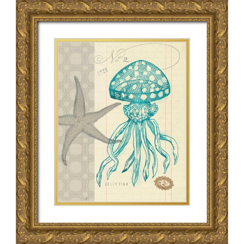 Sea Life 3 Gold Ornate Wood Framed Art Print with Double Matting by Z Studio
