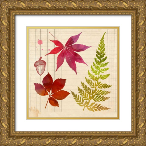 Archive Interpretations 4 Gold Ornate Wood Framed Art Print with Double Matting by Z Studio