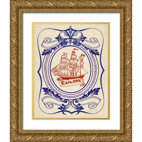 Nautical Advice 1 Gold Ornate Wood Framed Art Print with Double Matting by Z Studio