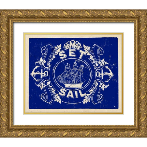 Nautical Advice 8 Gold Ornate Wood Framed Art Print with Double Matting by Z Studio