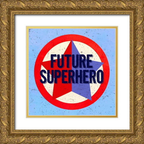Future Superhero Gold Ornate Wood Framed Art Print with Double Matting by Z Studio