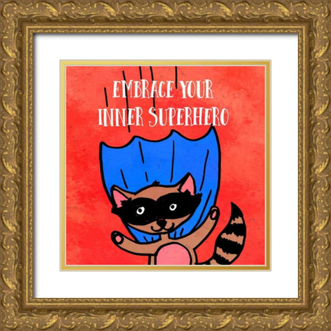 Embrace your inner Superhero Gold Ornate Wood Framed Art Print with Double Matting by Z Studio