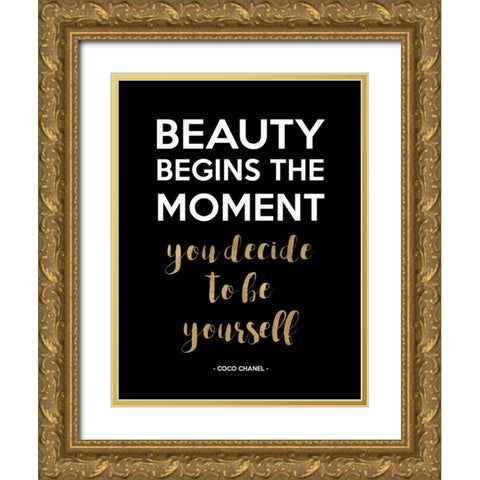 Be Yourself, Gold Gold Ornate Wood Framed Art Print with Double Matting by Z Studio