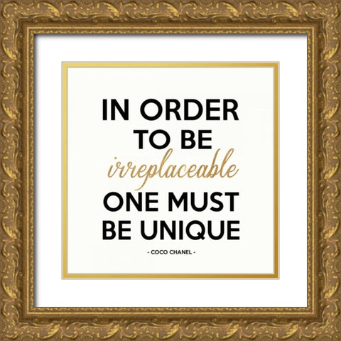 Be Unique, Gold Gold Ornate Wood Framed Art Print with Double Matting by Z Studio