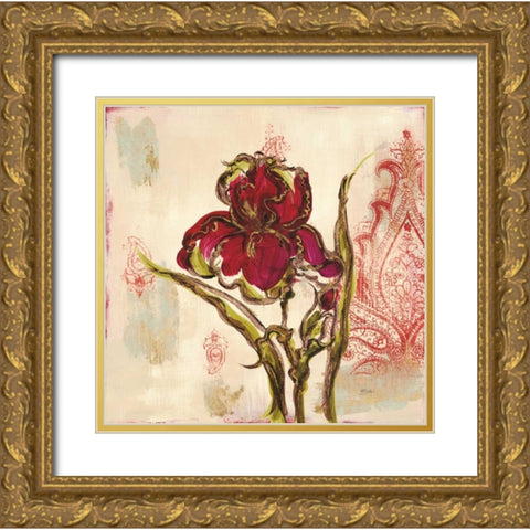 Iris Paisley 2 Gold Ornate Wood Framed Art Print with Double Matting by Dos Santos, Bella
