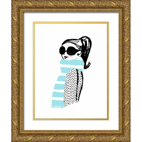 Paulette Gold Ornate Wood Framed Art Print with Double Matting by Dos Santos, Bella