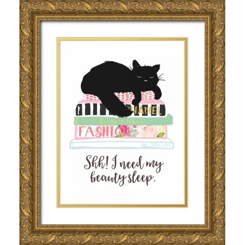 Beauty Sleep Gold Ornate Wood Framed Art Print with Double Matting by Dos Santos, Bella