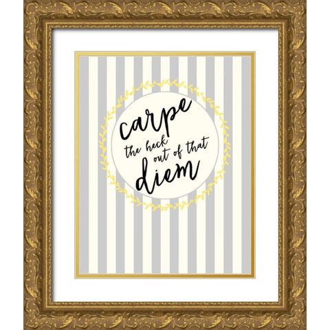 Carpe Diem Gold Ornate Wood Framed Art Print with Double Matting by Dos Santos, Bella