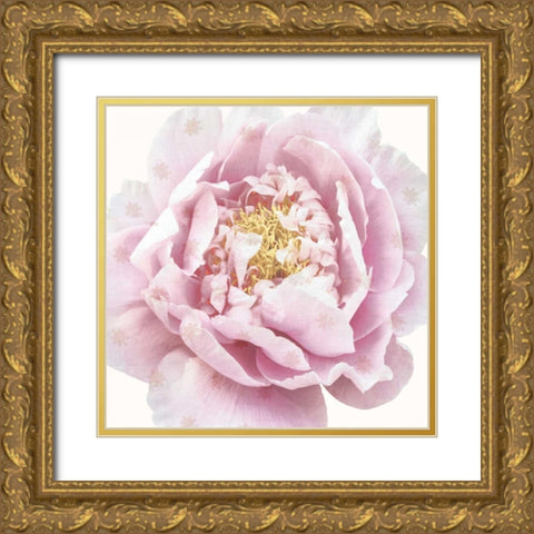 Whisper Floral Gold Ornate Wood Framed Art Print with Double Matting by Dos Santos, Bella