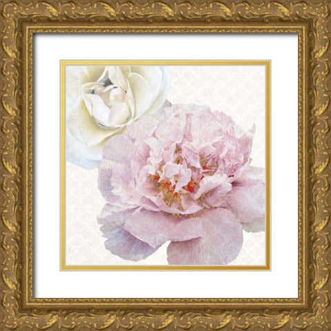 Quiet Florals Gold Ornate Wood Framed Art Print with Double Matting by Dos Santos, Bella