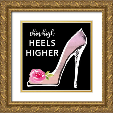 Heels Higher Gold Ornate Wood Framed Art Print with Double Matting by Dos Santos, Bella