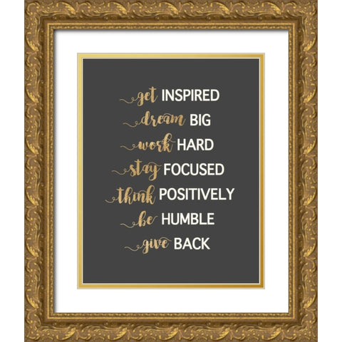 Work Rules Gold Ornate Wood Framed Art Print with Double Matting by Dos Santos, Bella