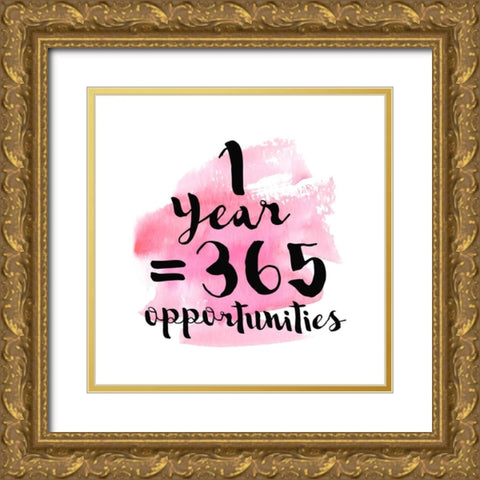 Opportunities Gold Ornate Wood Framed Art Print with Double Matting by Dos Santos, Bella