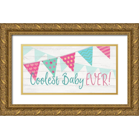 Cooles Baby Ever! Gold Ornate Wood Framed Art Print with Double Matting by Dos Santos, Bella