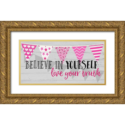 Live Your Truth Gold Ornate Wood Framed Art Print with Double Matting by Dos Santos, Bella