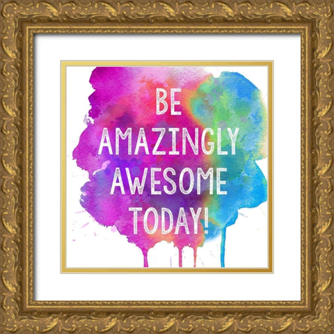 Amazingly Awesome! Gold Ornate Wood Framed Art Print with Double Matting by Dos Santos, Bella