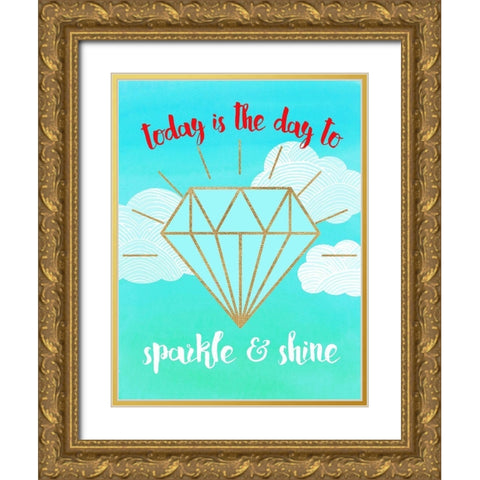 Sparkle and Shine Gold Ornate Wood Framed Art Print with Double Matting by Dos Santos, Bella