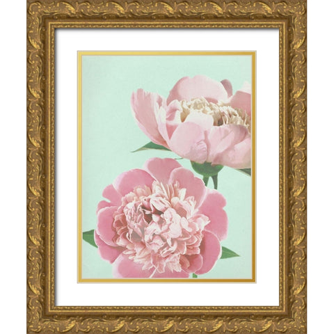 Summer Peonies Detail Gold Ornate Wood Framed Art Print with Double Matting by Dos Santos, Bella