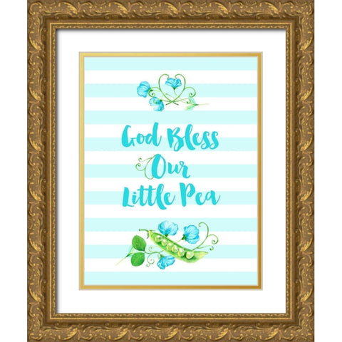 Little Pea Gold Ornate Wood Framed Art Print with Double Matting by Dos Santos, Bella