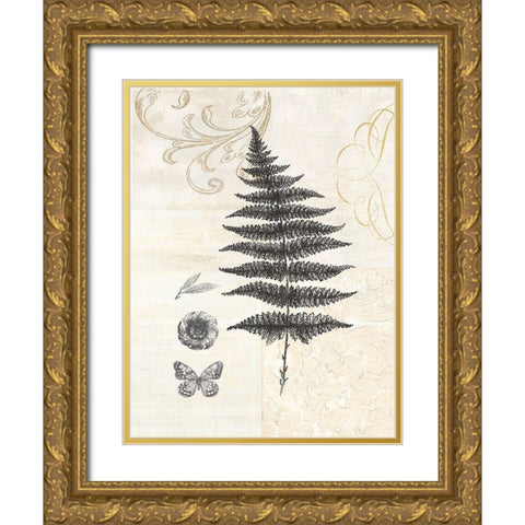 CLASSIC FERN Gold Ornate Wood Framed Art Print with Double Matting by Ross, Devon