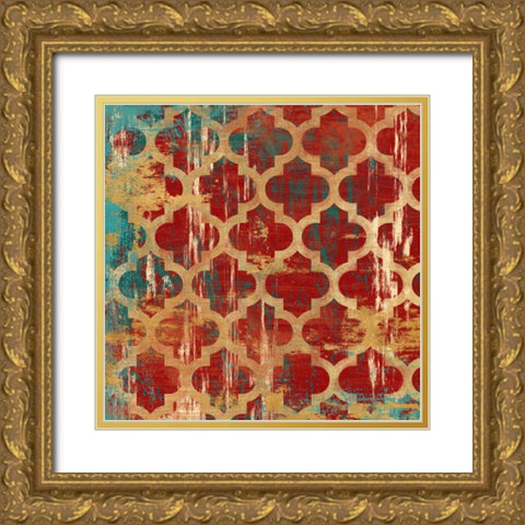 Kasbah Tile 1 Gold Ornate Wood Framed Art Print with Double Matting by Ross, Devon