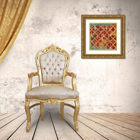 Kasbah Tile 2 Gold Ornate Wood Framed Art Print with Double Matting by Ross, Devon