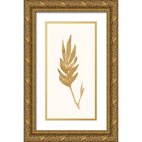 Gold Botanical 3 Gold Ornate Wood Framed Art Print with Double Matting by Ross, Devon