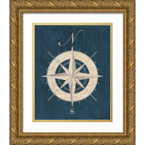 Compass Rose Gold Ornate Wood Framed Art Print with Double Matting by Appleman, Sam