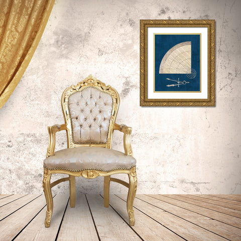 Cartographers Set Coastal Blue Gold Ornate Wood Framed Art Print with Double Matting by Appleman, Sam
