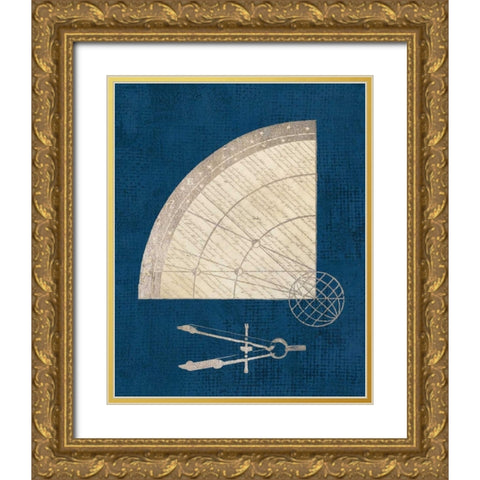 Cartographers Set Coastal Blue Gold Ornate Wood Framed Art Print with Double Matting by Appleman, Sam