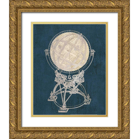 Old World Globe Gold Ornate Wood Framed Art Print with Double Matting by Appleman, Sam